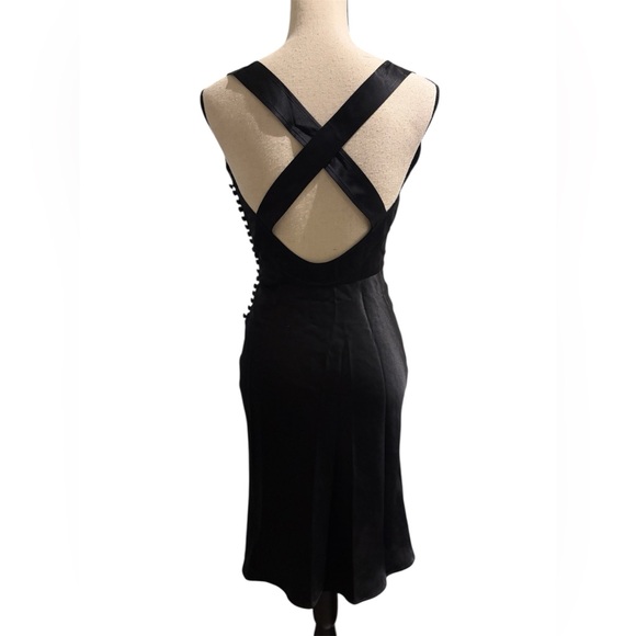 KHAITE Milo Silk-Satin Midi Dress Black size 4 (altered) - Picture 7 of 16